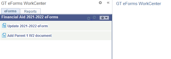 Screenshot of eForms WorkCenter